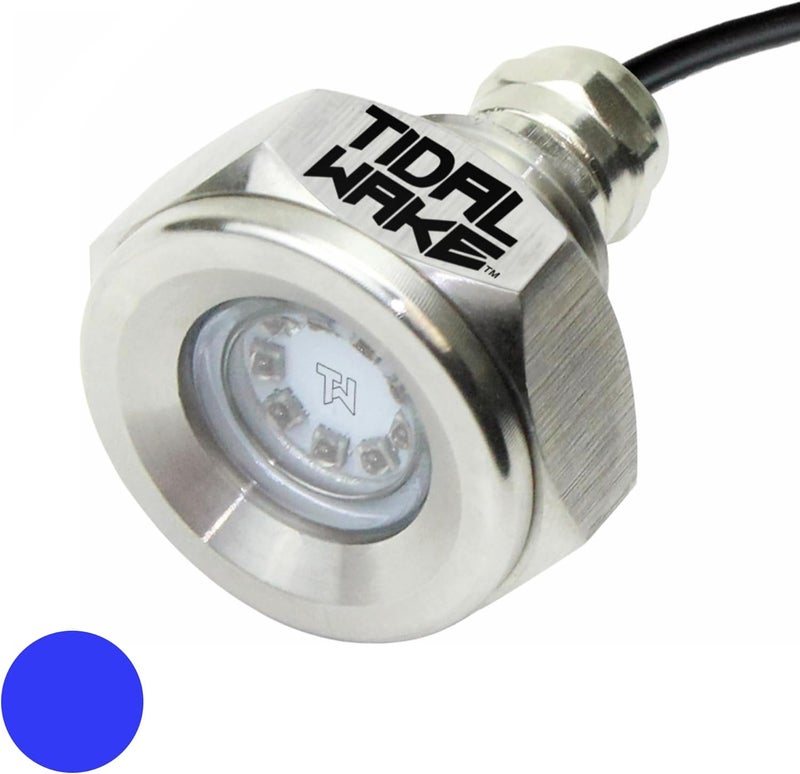 Tidal Wake IP68 Underwater 1/2in Standard Boat Drain Plug LED Light, Brilliant Underwater Lighting in Minutes! No Holes to Drill! - Image 1